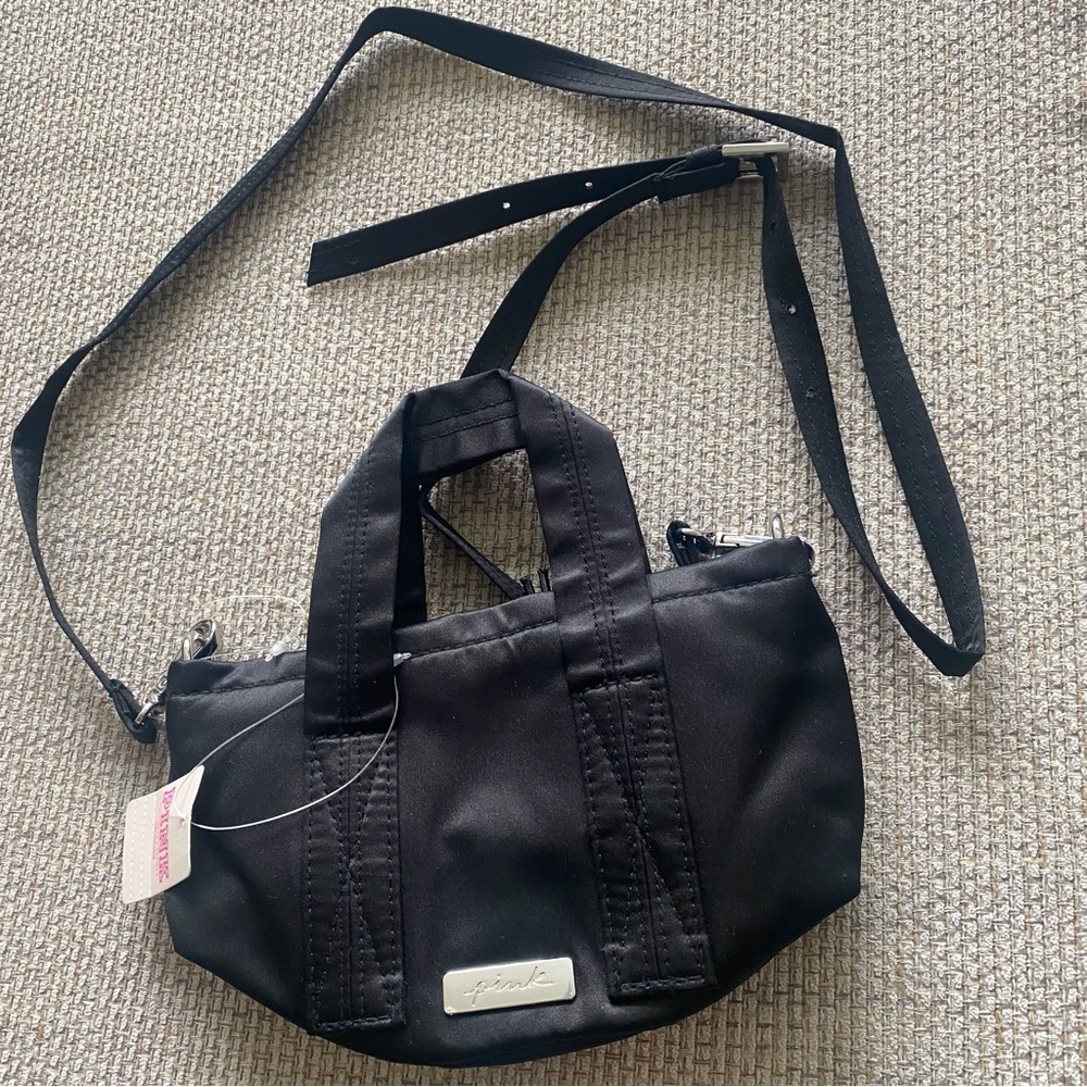 PINK Victoria's Secret by Victoria's Secret Black Mini Tote Crossbody